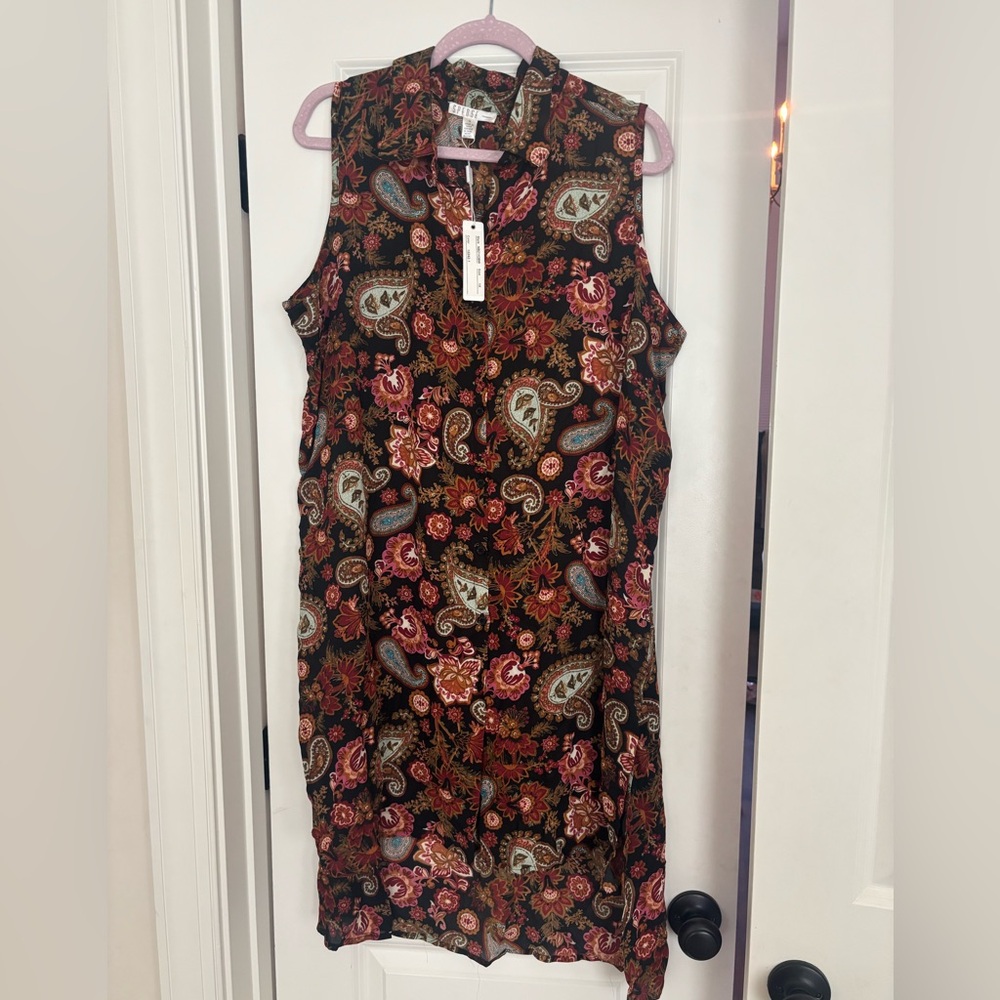 Floral Paisley Sleeveless Dress or Tunic - Stunning! New with tags. 1x